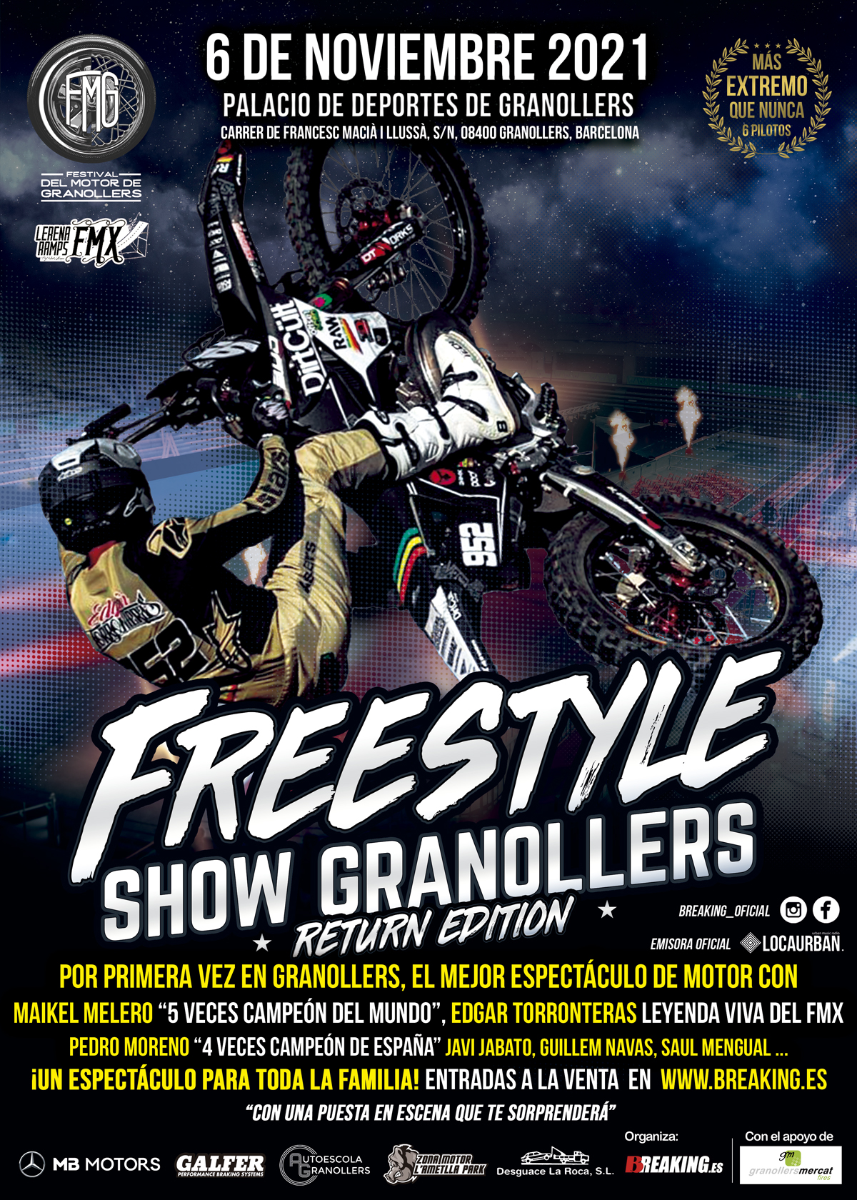 El mejor espectáculo de Freestyle Motocross «acrobacias en moto» llega a Granollers de la mano de Breaking.es